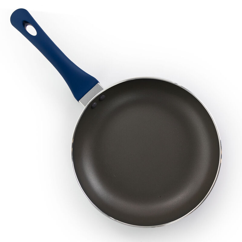 Gibson Home Charmont 9.5 Inch Nonstick Aluminum Frying Pan in Yale Blue