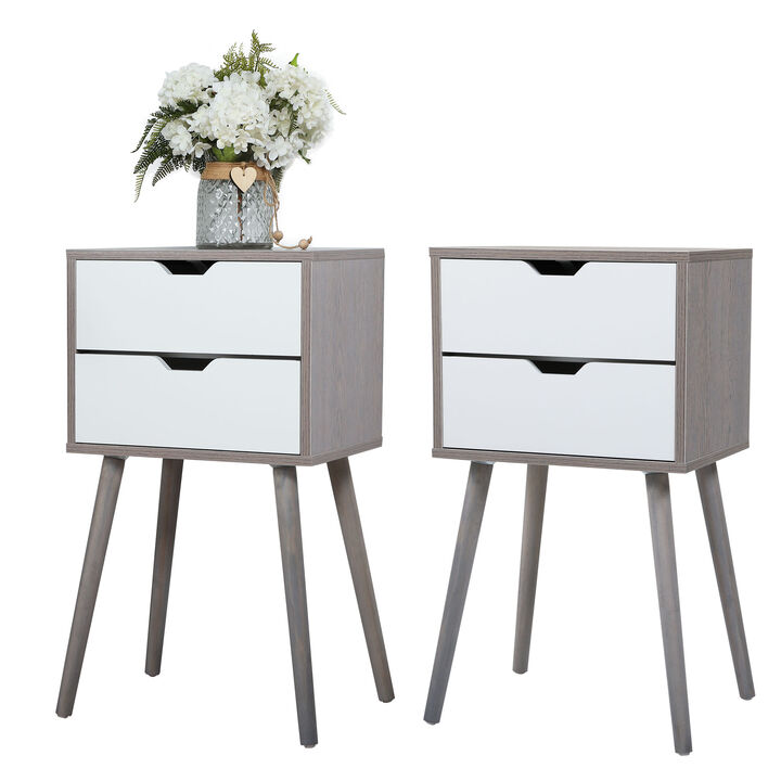 Streamdale Gray 2-Drawer Bedside Tables (Set of 2)