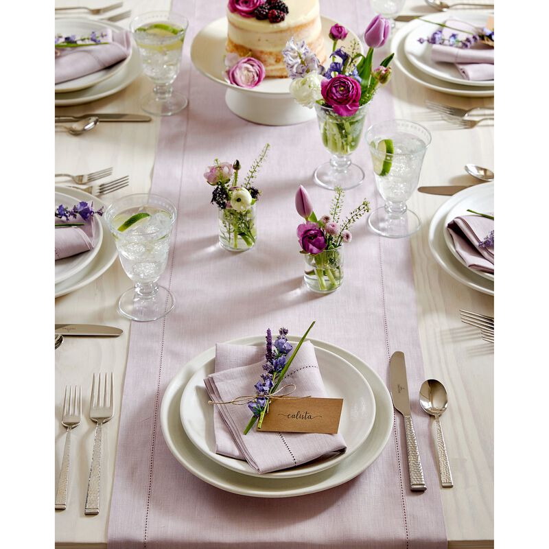 Solino Home 100% Pure Linen Table Runner | Classic Hemstitch for Thanksgiving, Christmas