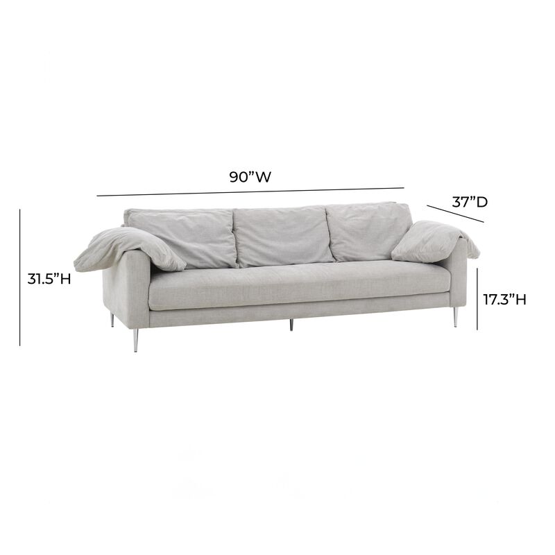 Vari Beige Textured Velvet Lounge Sofa