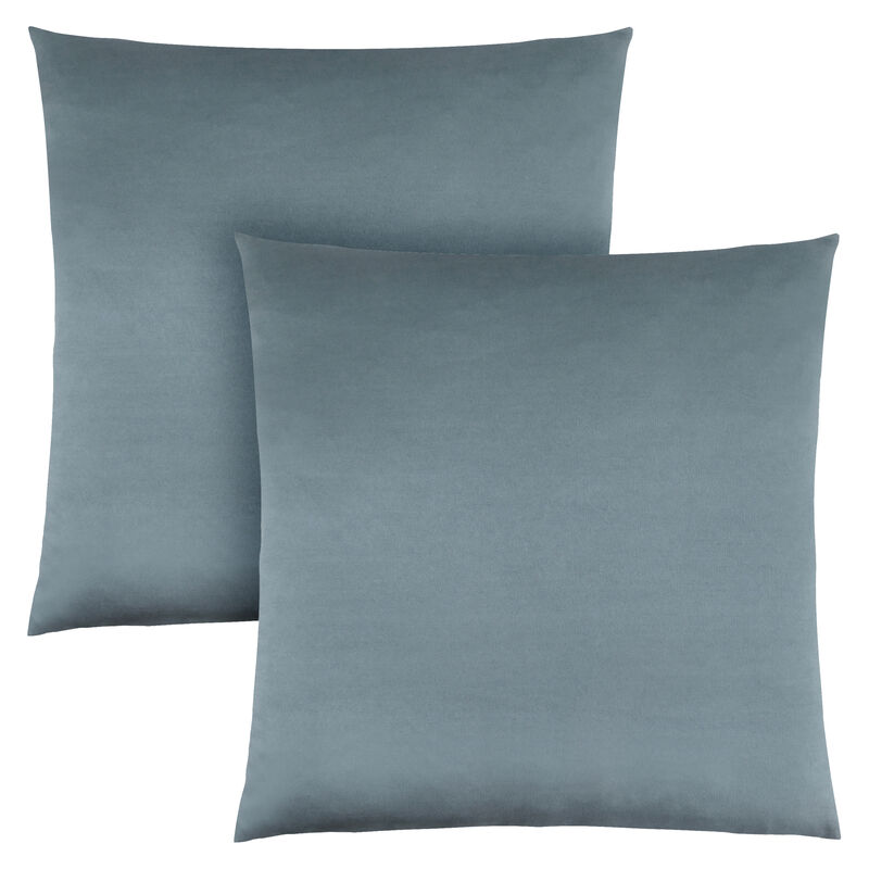 Monarch Specialties I 9343 Pillows, Set Of 2, 18 X 18 Square, Insert Included, Decorative Throw, Accent, Sofa, Couch, Bedroom, Polyester, Hypoallergenic, Blue, Modern