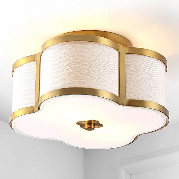 Quatrefoil Scalloped Shade Metal Classic Glam LED Flush Mount