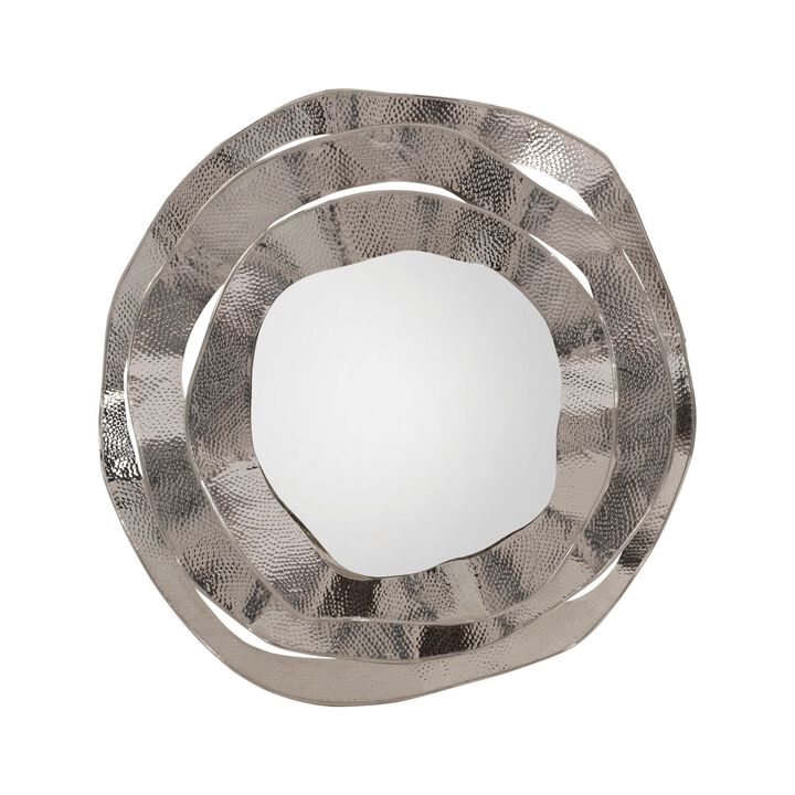 Ripple Frame Mirror In Nickel