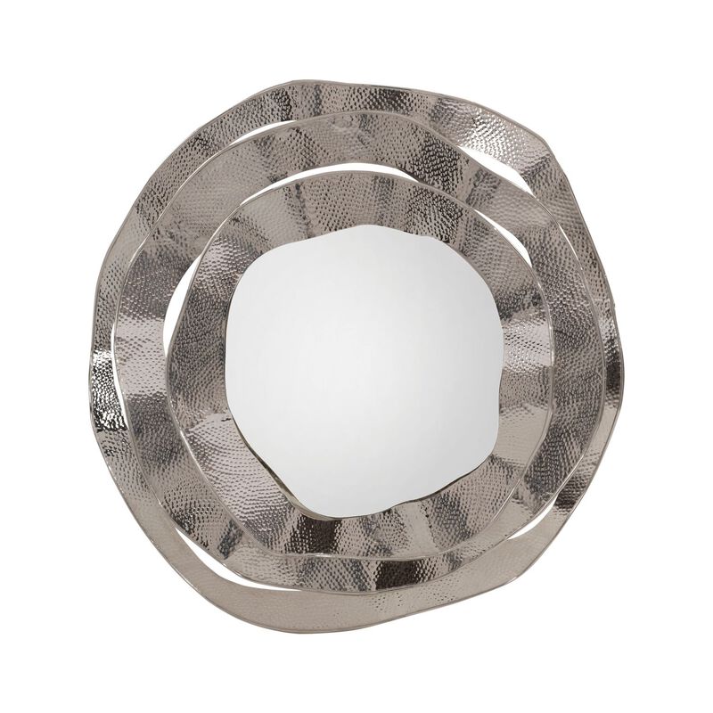 Ripple Frame Mirror In Nickel