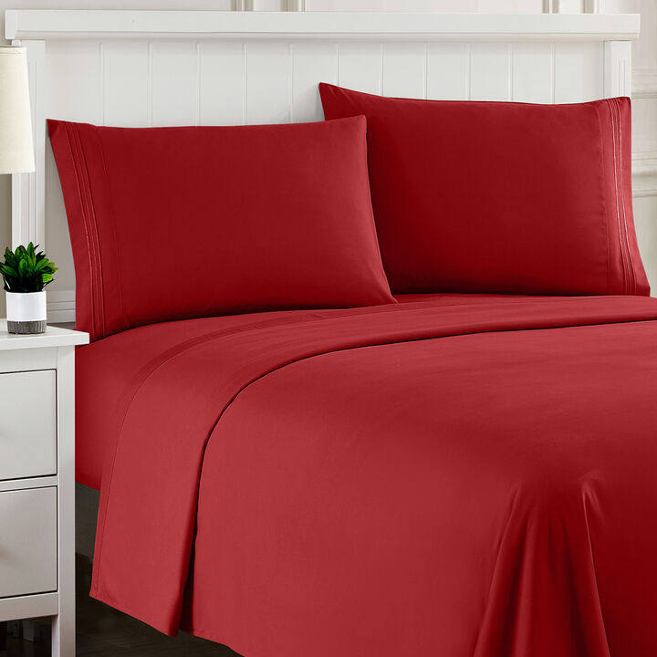 5 Piece Sheet Set, Ultra Soft 1800 Series Collection - Split King, Royal Blue