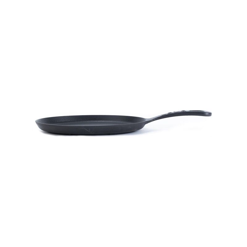 Cast Iron 9.25" x 7" x h:1" Oval Black Cast Iron Pan
