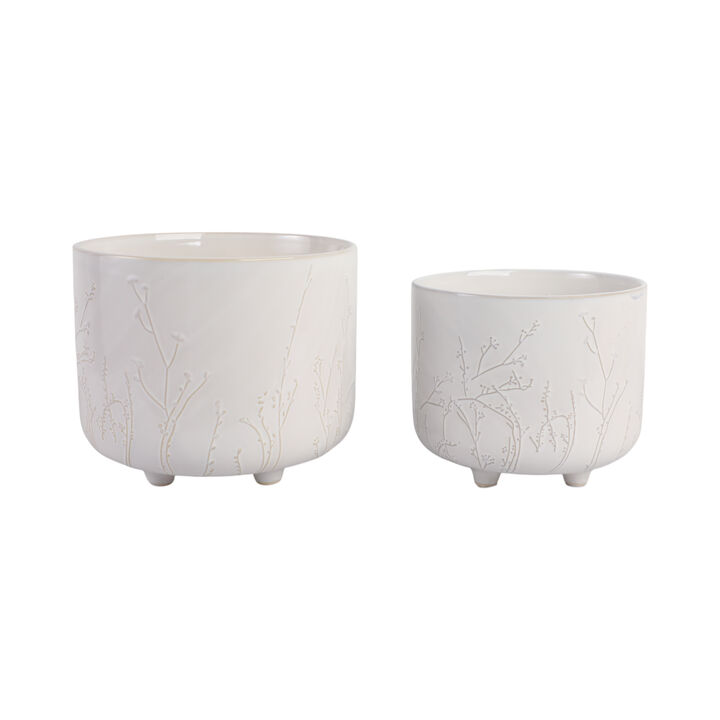 Ivory Stoneware Planters