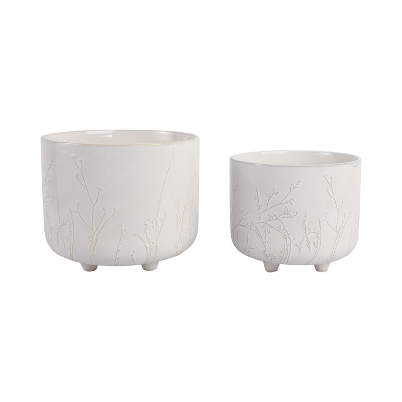 Ivory Stoneware Planters