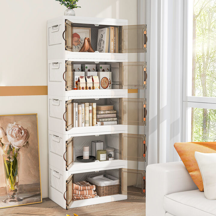Stackable Storage Bins with 2 Lockable Wheels