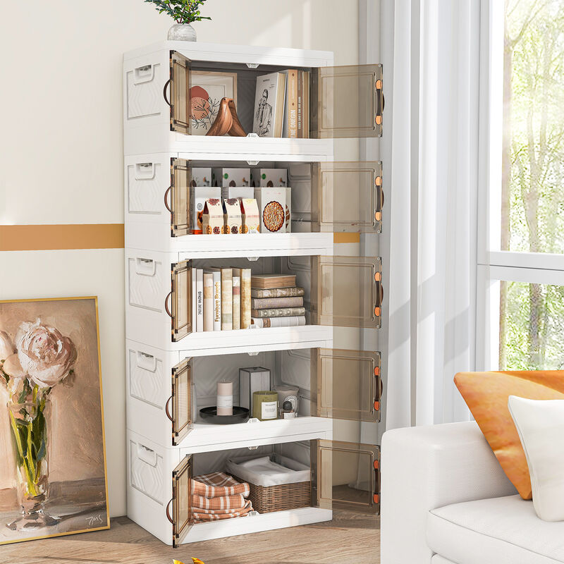 Stackable Storage Bins with 2 Lockable Wheels
