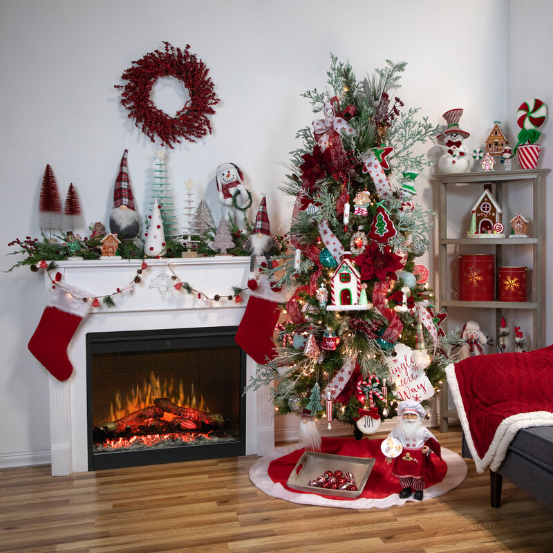 5' x 10" Frosted Red Berry Artificial Christmas Garland  Unlit