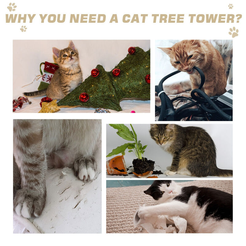 Gray Feline Fun House: Carpeted Cat Tree with Sisal Tower