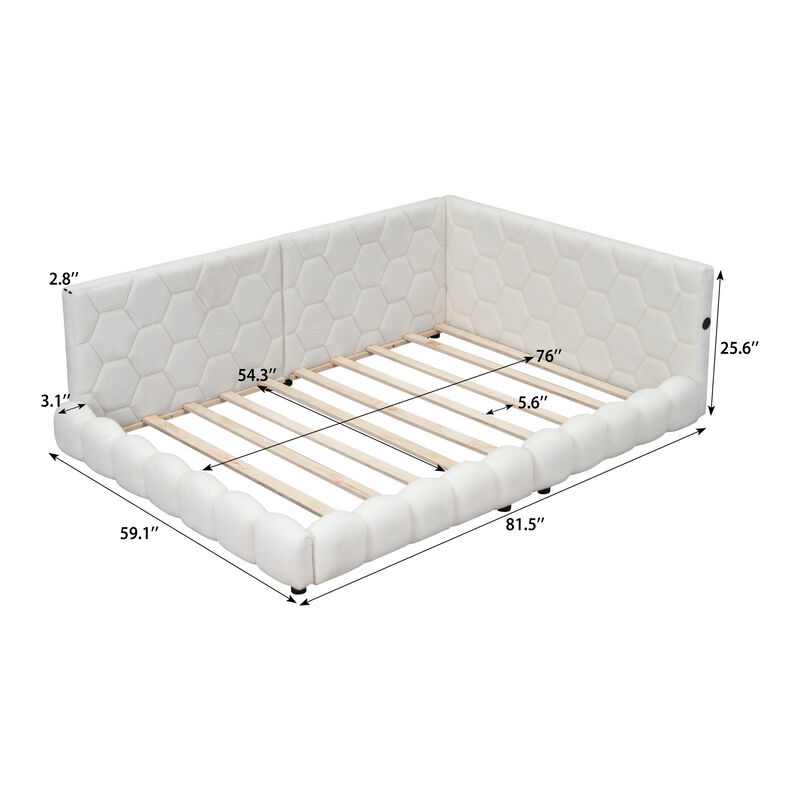 Merax Upholstered Platform Bed with USB Ports