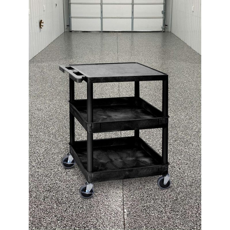 3 Shelf Black Tub Cart