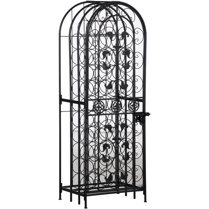 Free Standing Wine Rack 45 Bottle Holder Storage Metal Display Cabinet Home Bar