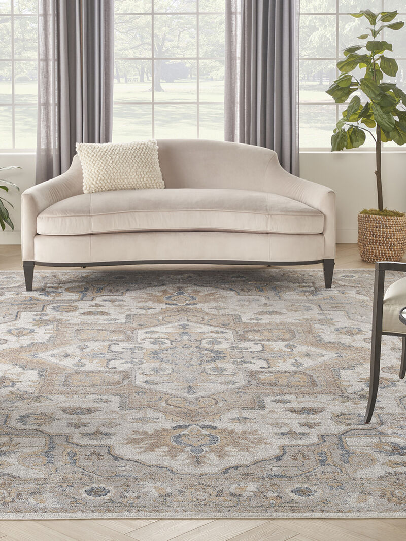 Astra Machine Washable ASW12 Silver/Gray 7'10" x 10' Rug