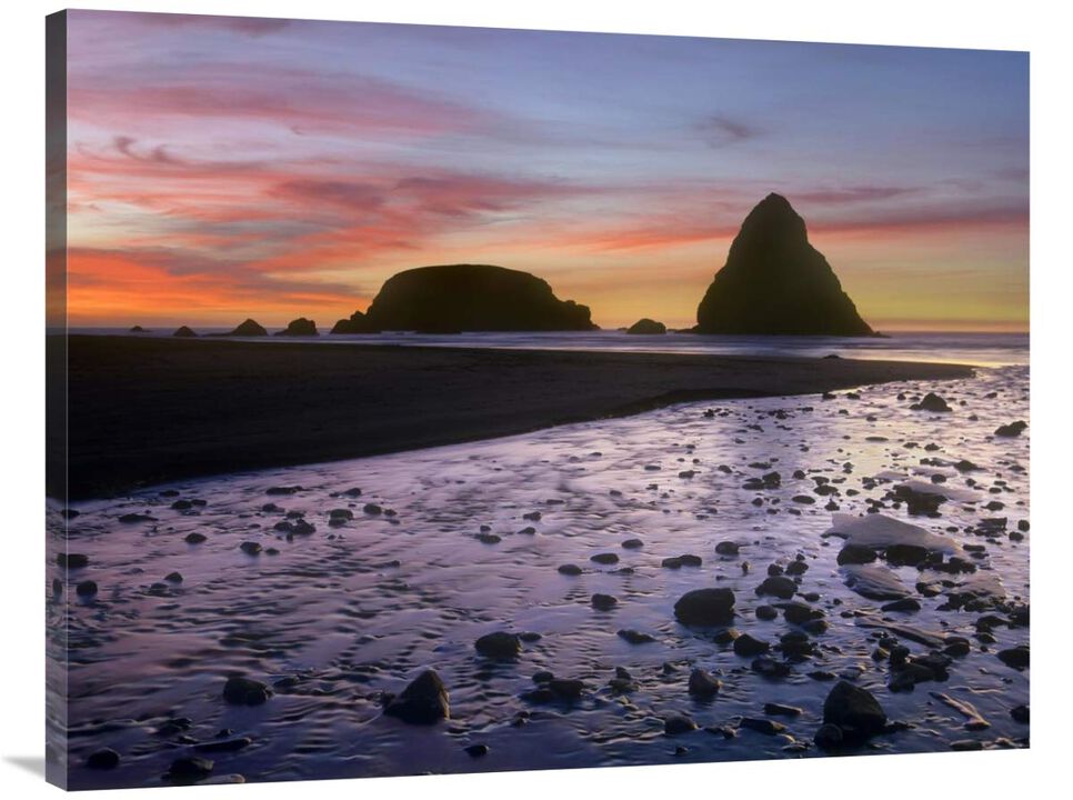 Whaleshead Beach with sea stacks, Oregon-Canvas Art-40x30