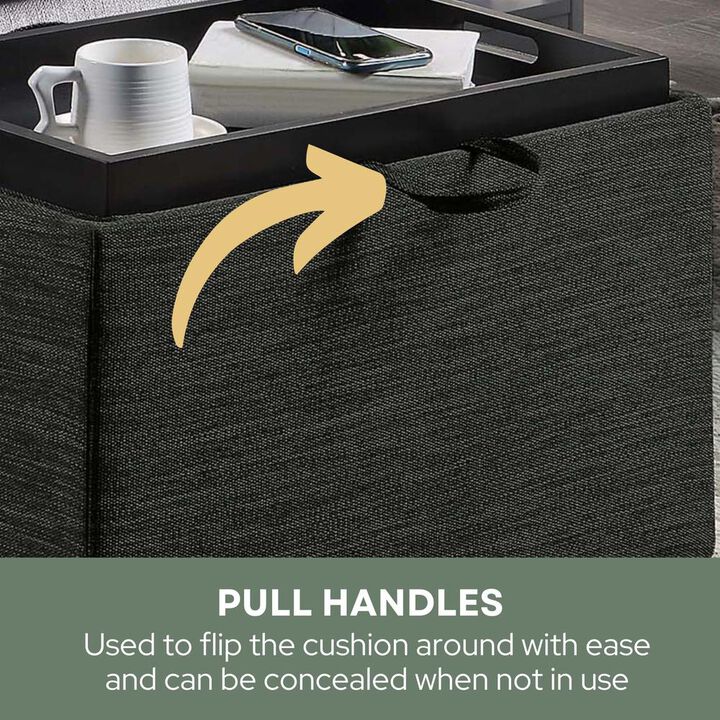 Convience Concept, Inc. Designs4Comfort Accent Storage Ottoman with Reversible Tray