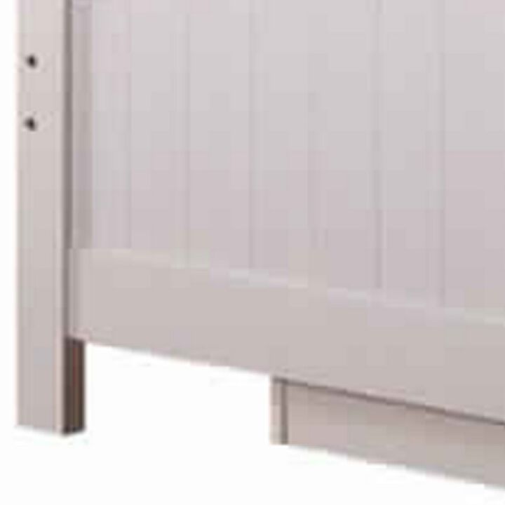 Stylish Twin Bed With Trundle,White-Benzara
