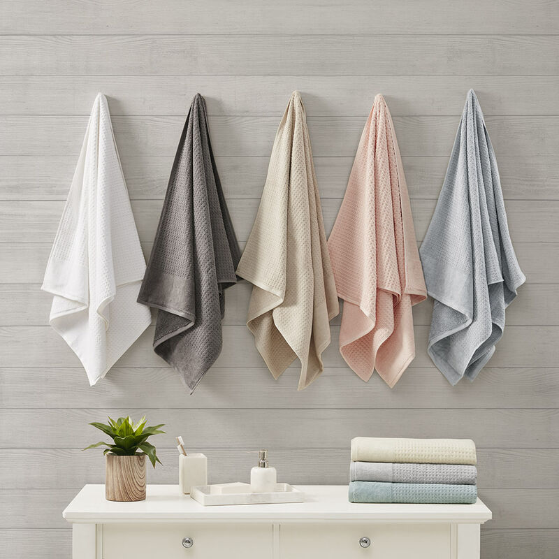 Gracie Mills Dionne Cotton Waffle Jacquard Antimicrobial Bath Towel 6 Piece Set