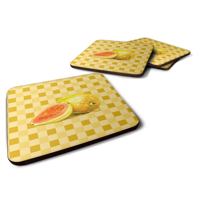 Caroline's Treasures Guava Sliced and Whole on Basketweave Decorative coasters, 3.5, Multicolor
