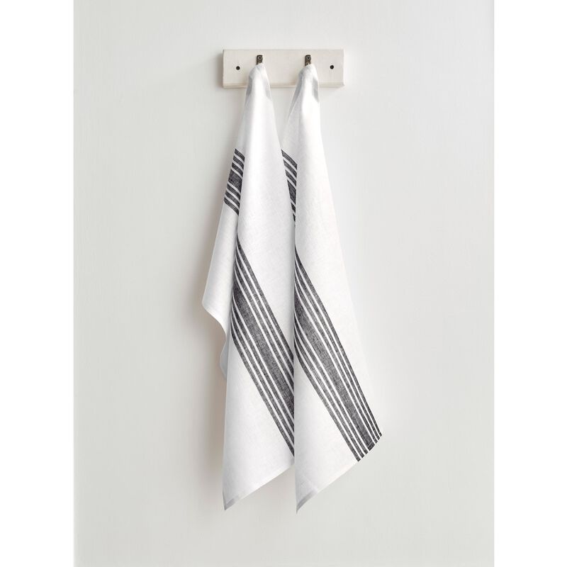Solino Home 100% Pure Linen Kitchen Towels Set of 2 - 17 x 26 Inch | Farmhouse