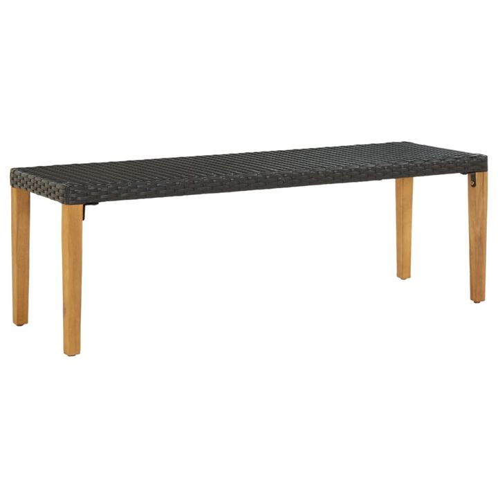 vidaXL Garden Bench 31.5" Poly Rattan Black