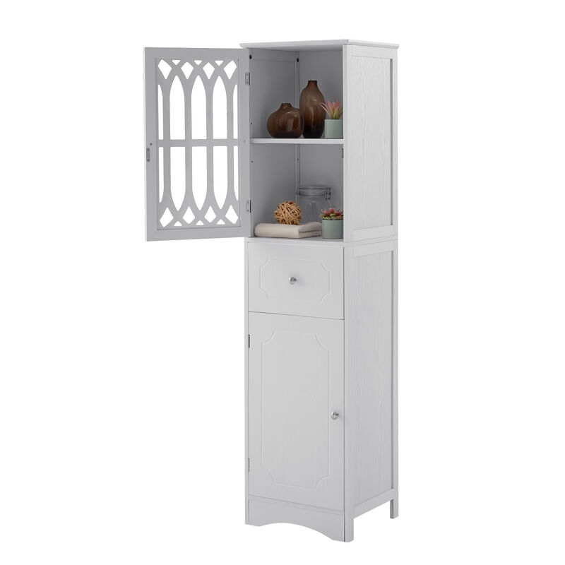 Merax  Freestanding Linen Cabinet Bathroom Storage Cabinet