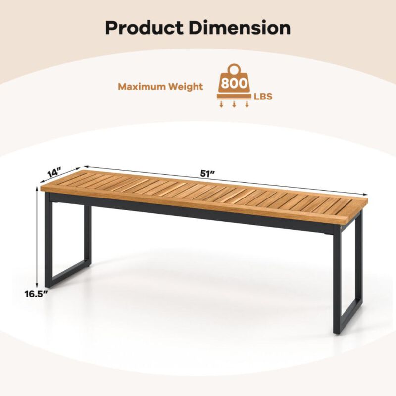 Hivvago Set of 2 Patio Dining Bench for 2-3 Person Indoor Outdoor