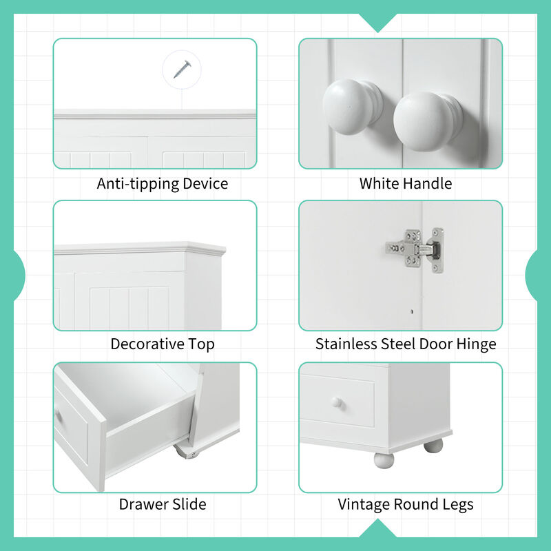Merax Bathroom Storage Cabinet with Three Drawers