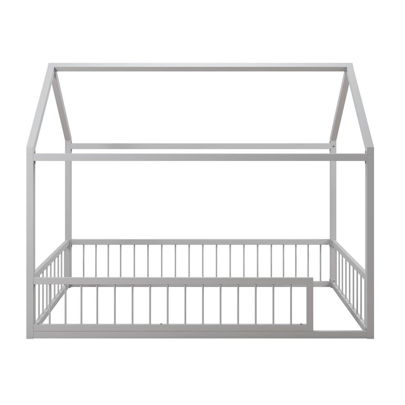 Little Seeds Skyler Metal House Bed with Rail