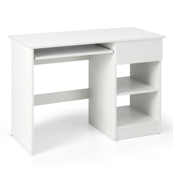 Hivvago Wooden Computer Desk with CPU Stand