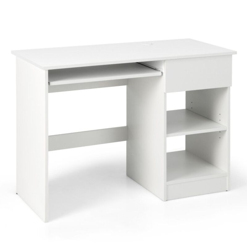 Hivvago Wooden Computer Desk with CPU Stand