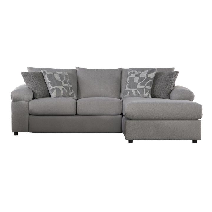 New Classic Furniture Remi 2-piece Light Gray Polyester Chaise Sectional Couch