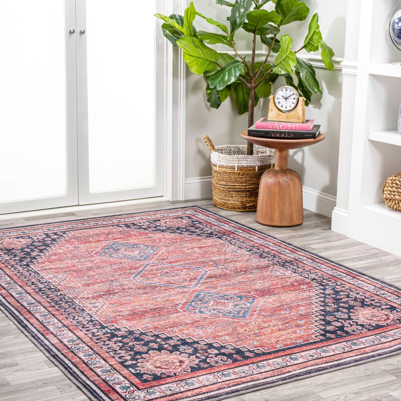 Dalyan Geometric Medallions Machine-Washable Area Rug