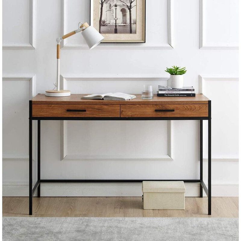 Caffoz 2 Drawer Writing Desk, Mahogany Brown