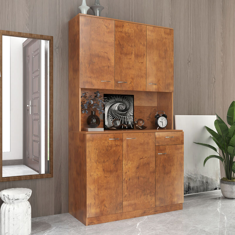 70.87" Tall Wardrobe & Kitchen Cabinet, With 6-Doors, 1-Open Shelves And 1-Drawer For Bedroom