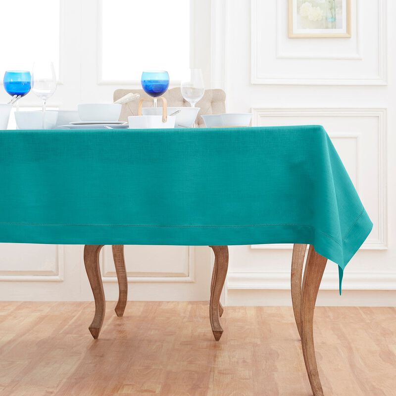 Solino Home 100% Pure Linen Tablecloth | Classic Hemstitch