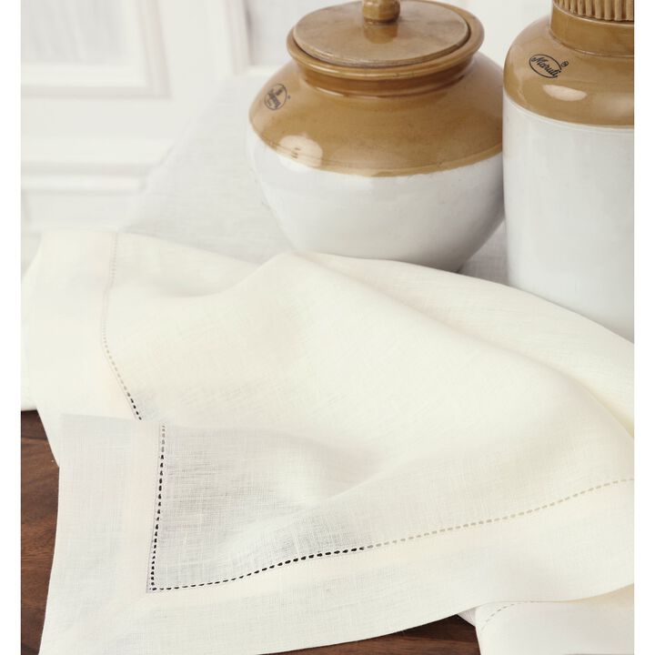 Solino Home 100% Pure Linen Tablecloth | Classic Hemstitch