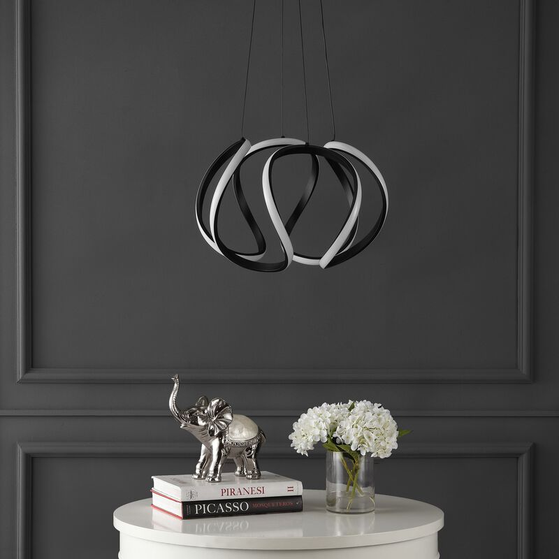 Euphoria 18.5" 1-Light Contemporary Designer Aluminum/Iron Scribble Integrated LED Pendant Light