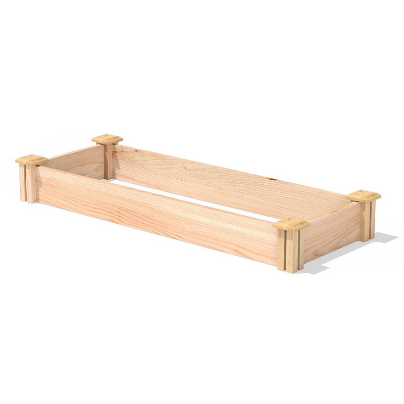 QuikFurn 16 in x 48 in Low Profile Cedar Raised Garden Bed