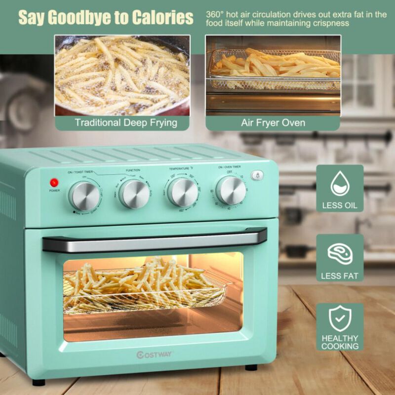 Costway 19 Qt Dehydrate Convection Air Fryer Toaster Oven with 5 Accessories