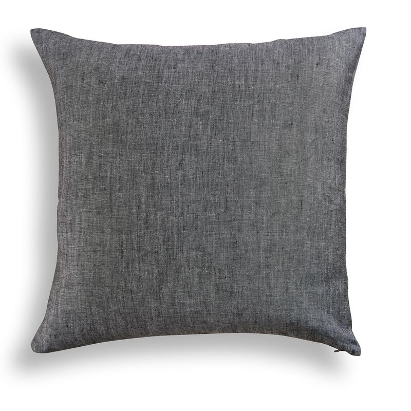 Solino Home Decorative Linen Pillow Cover 20 x 20 Inch - 100% European Flax Throw Pillow Case with Invisible Zipper | Montauk