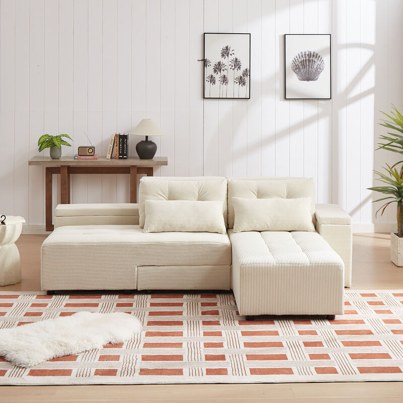 Merax Convertible 3 in 1 Sleeper Sectional Sofa