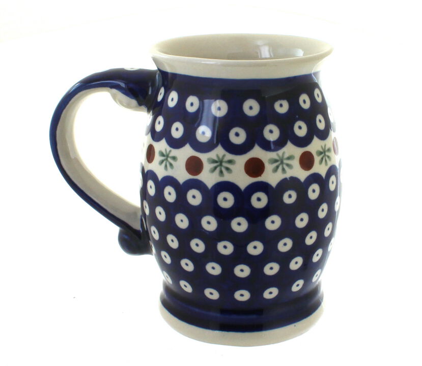 Blue Rose Polish Pottery Seaside Swirl Beer Mug