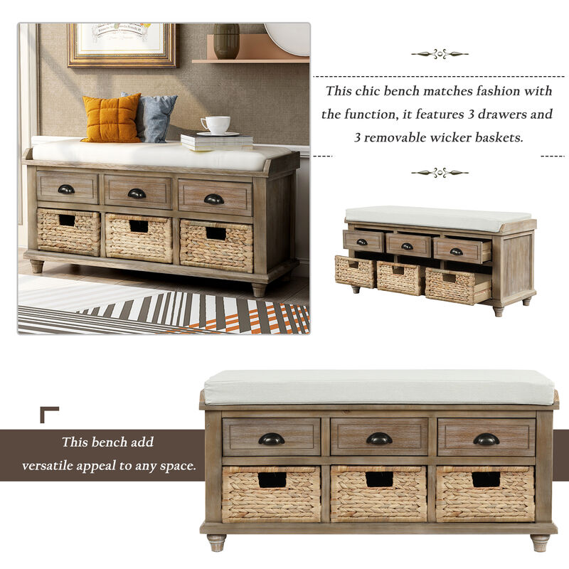 Merax Rustic Storage Bench