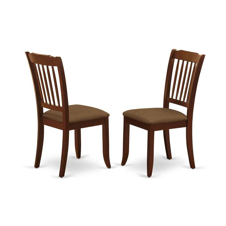 East West Furniture Dining Chair Mahogany, DAC-MAH-C