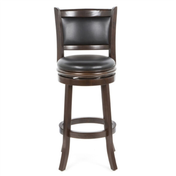 Swivel Barstool with Faux Leather Seat – Adjustable Height Counter Stool with Cushioned Comfort