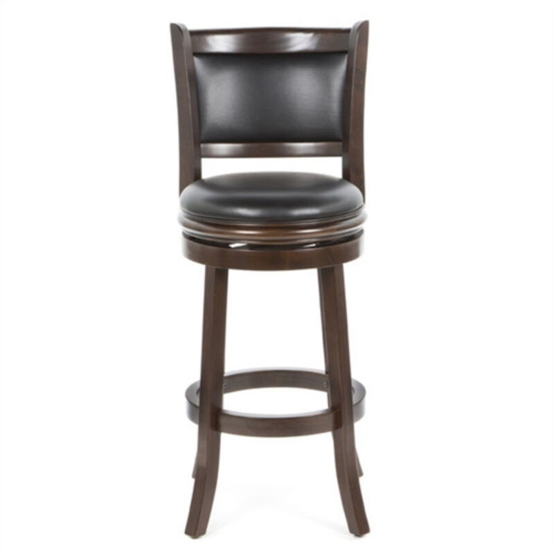 Swivel Barstool with Faux Leather Seat – Adjustable Height Counter Stool with Cushioned Comfort