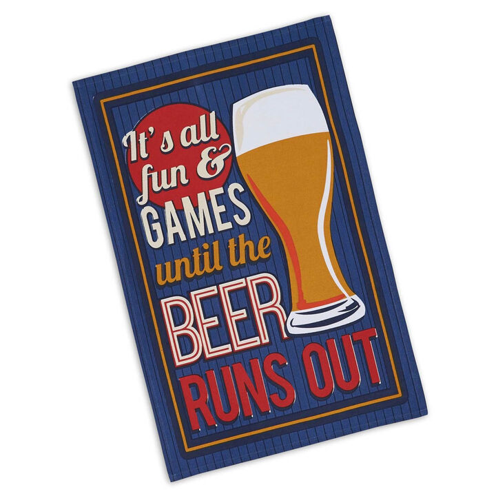 Set of 3 Assorted Retro Beer Print Dish Towel  18"